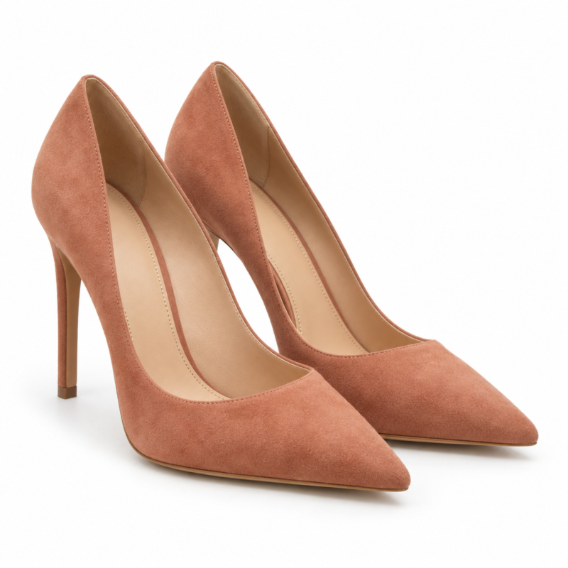 Amber Blush Suede Stiletto Heels