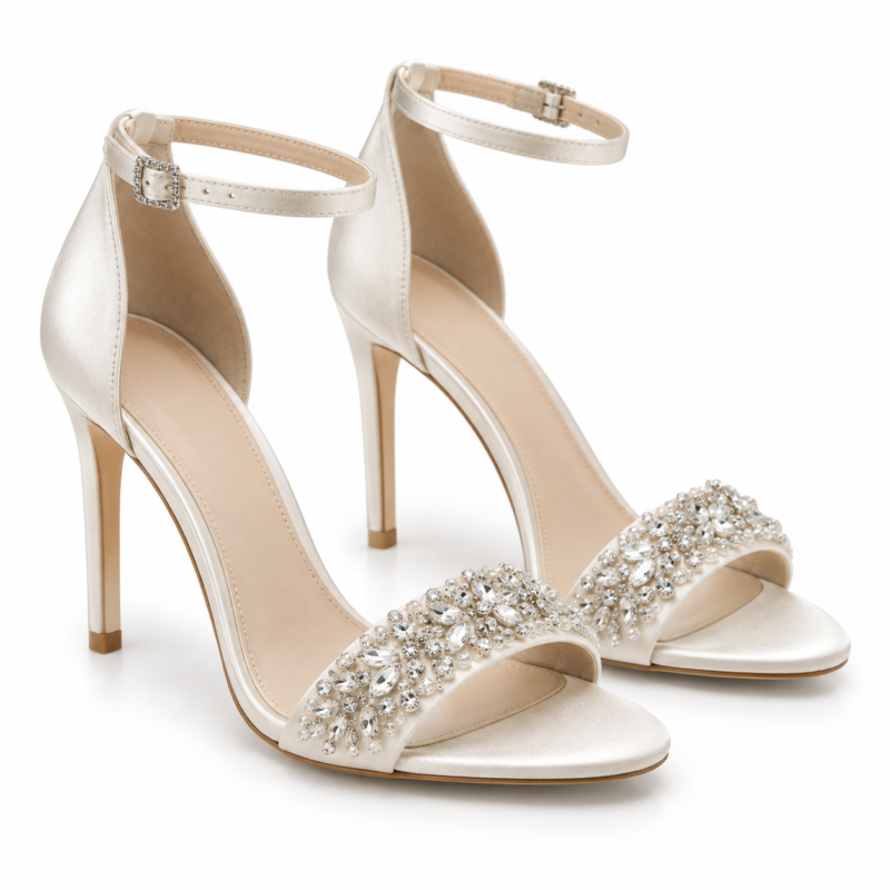 Crystal Ivory Evening Heels