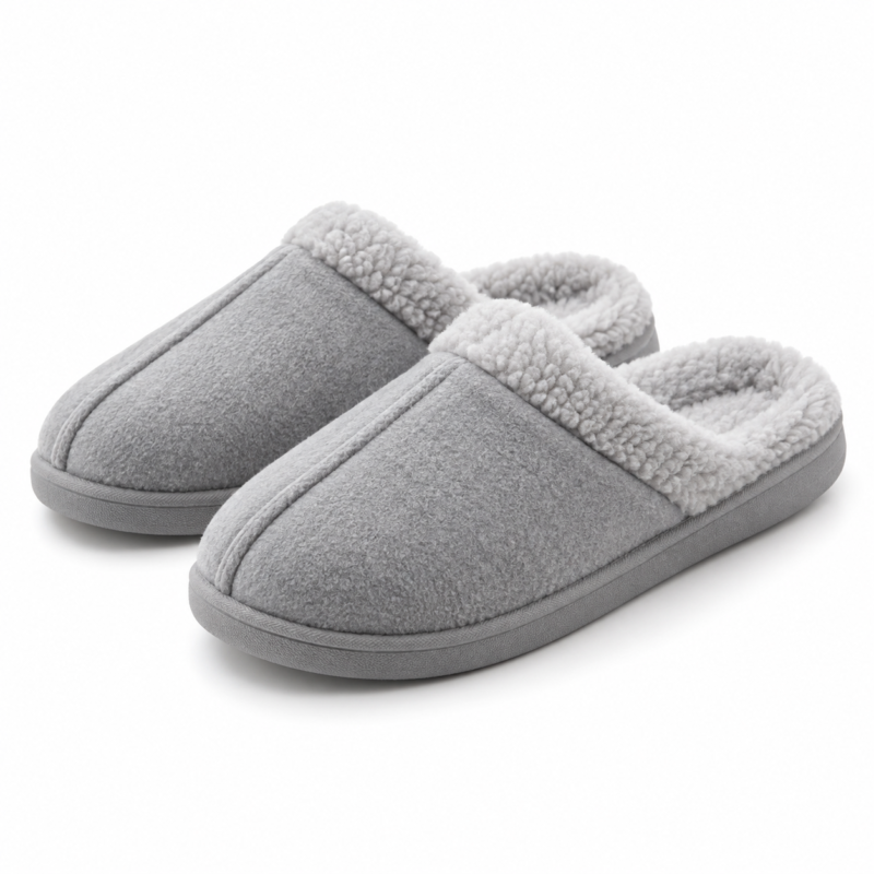 Frost Grey Cozy Slippers