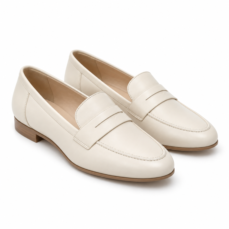 Ivory Cream Slip-On Loafers