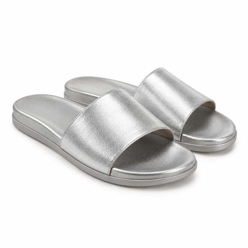 Silver Mist Slide Sandals