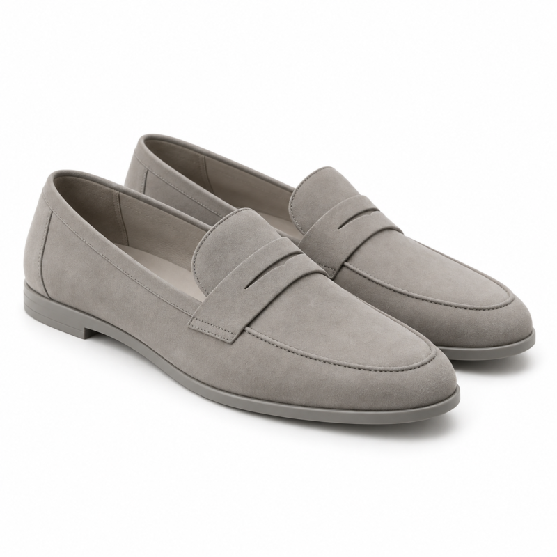 Stone Grey Minimalist Loafers