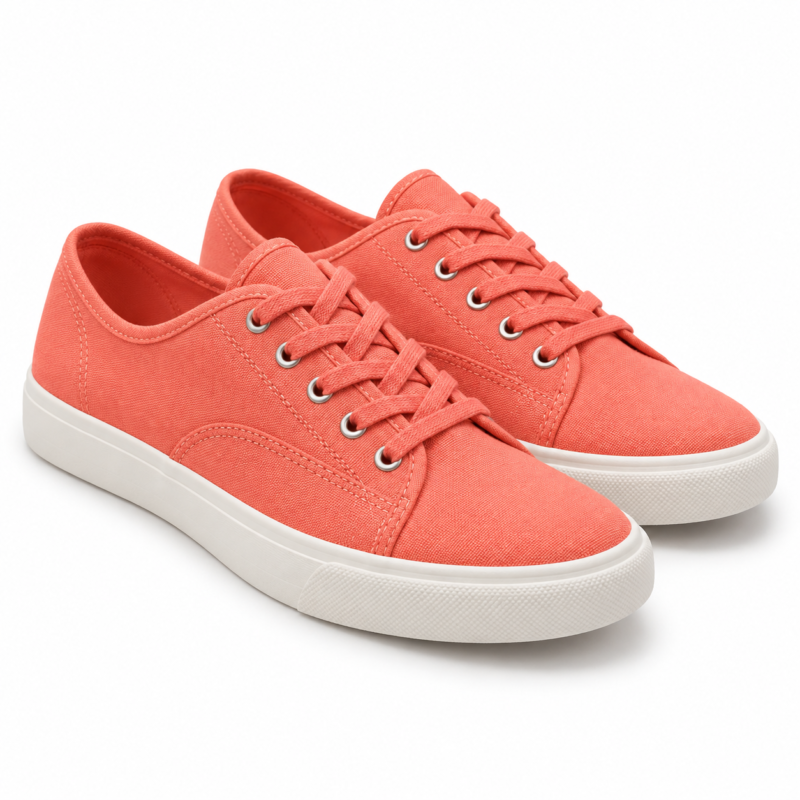 Sunset Coral Canvas Sneakers