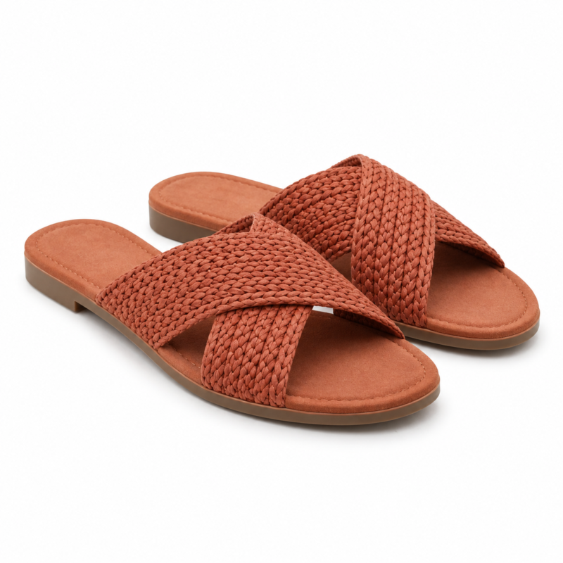 Terracotta Woven Strap Sandals